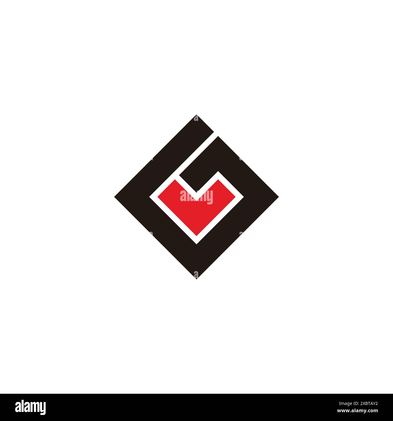 letter gv simple square colorful geometric logo vector Stock Vector