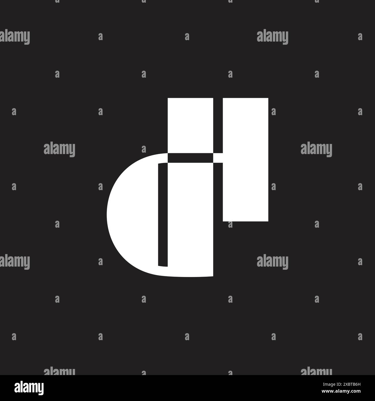 letter dh abstract lowercase logo vector Stock Vector