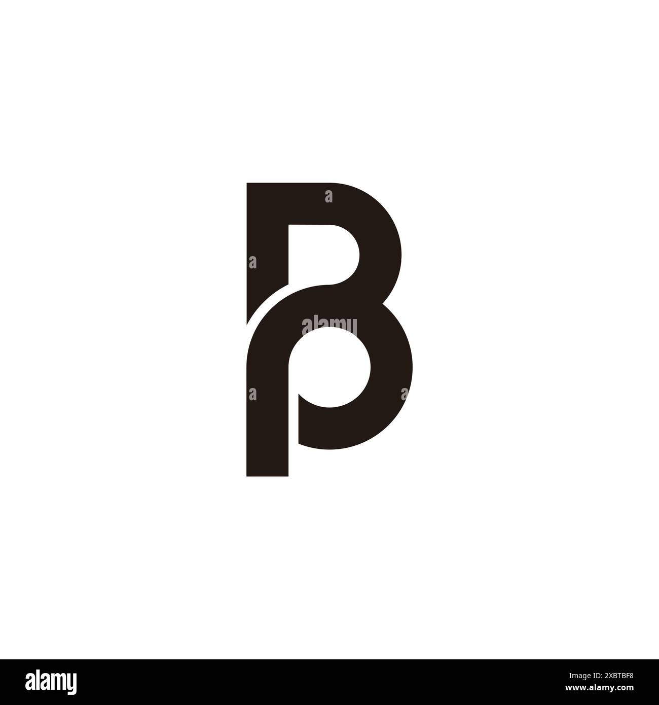 letter bp loop circles geometric simple logo vector Stock Vector