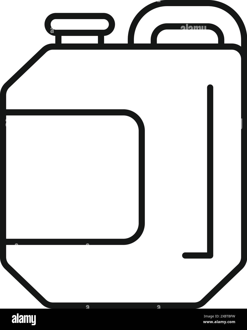 Simple outline icon of a plastic canister holding a liquid chemical ...