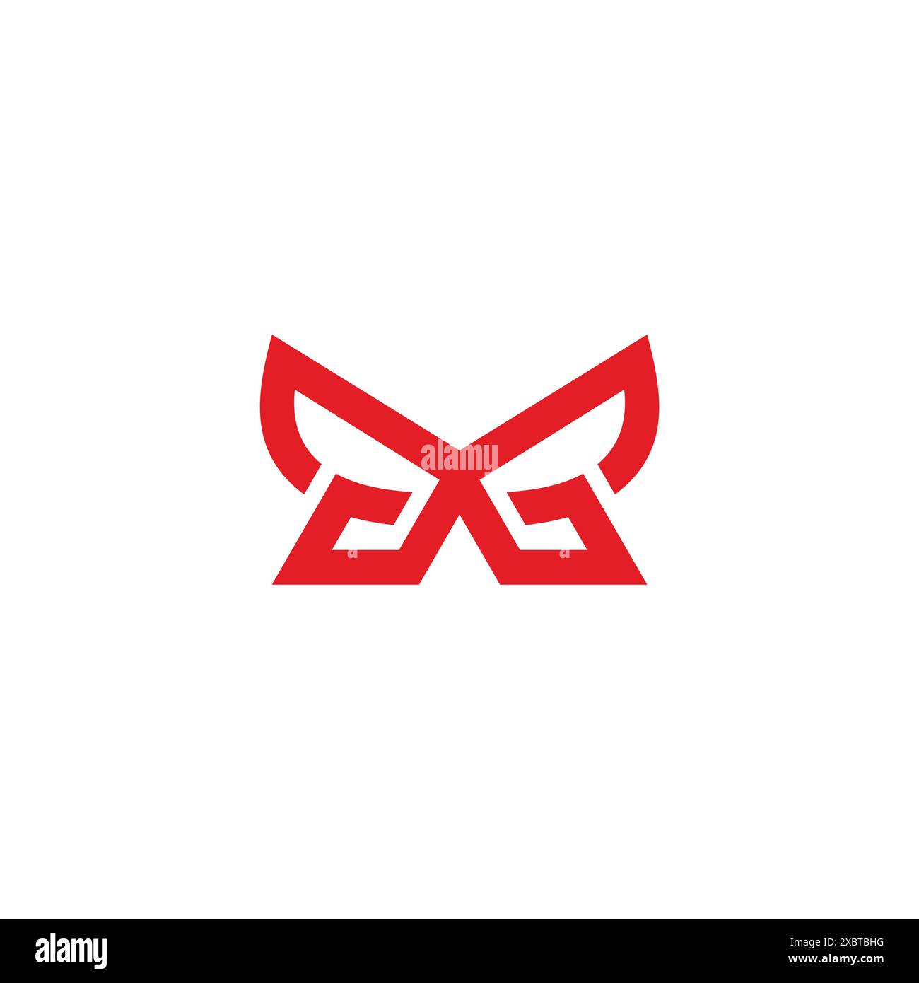 letter gg wings simple geometric logo vector Stock Vector