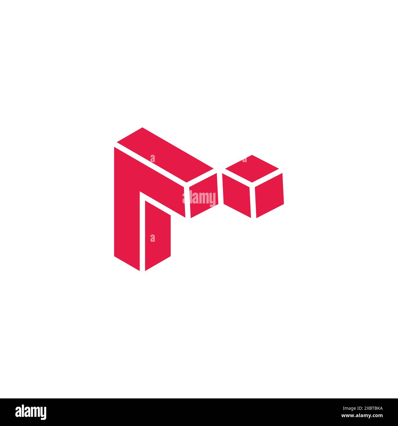 letter r simple geometric 3d block flat logo vector Stock Vector Image ...