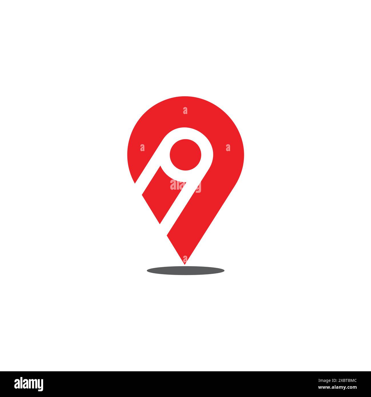 letter i pin location simple geometric logo vector Stock Vector