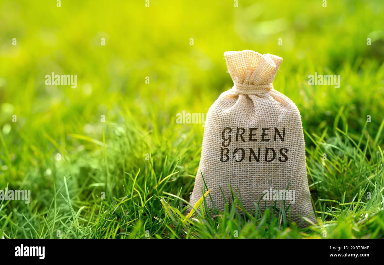 Green bonds concept. Type of financial instrument to raise capital for projects and