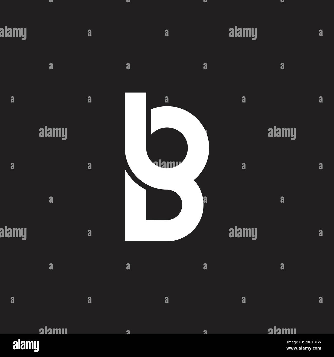 letter bd curves geometric linear logo vector Stock Vector