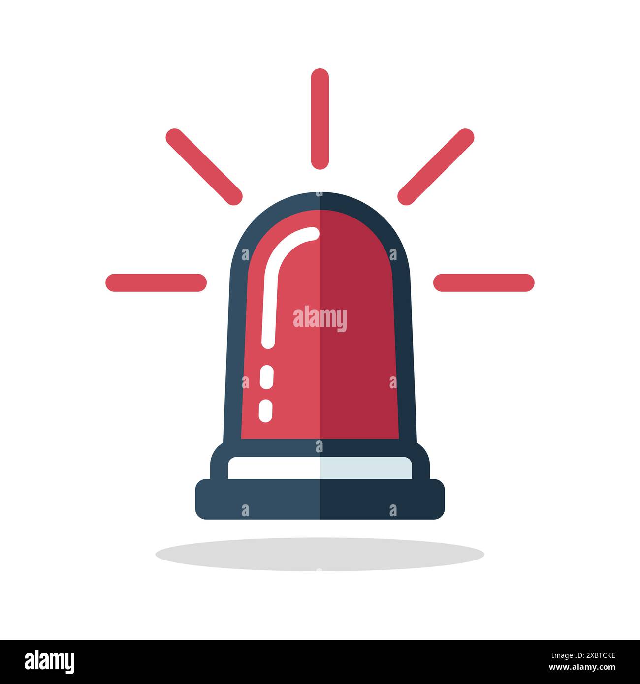 Red emergency flashers siren icon. Siren icon in flat style. Emergency siren Stock Vector