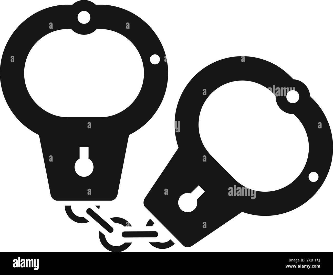 Black silhouette of metal handcuffs used by police forces representing ...