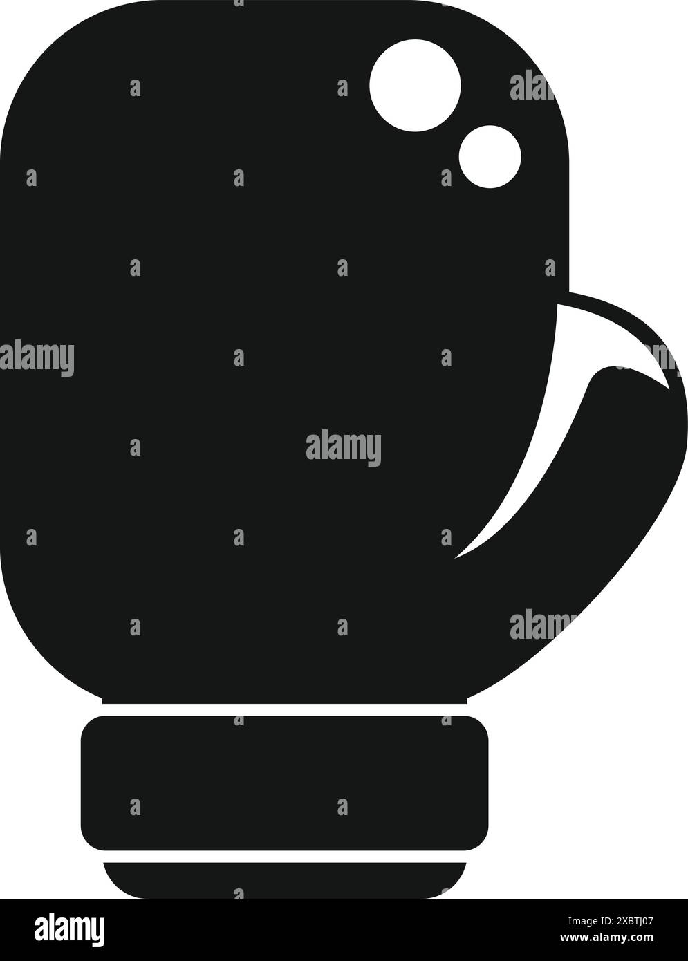 Simple black boxing glove icon representing the concept of boxing as a ...