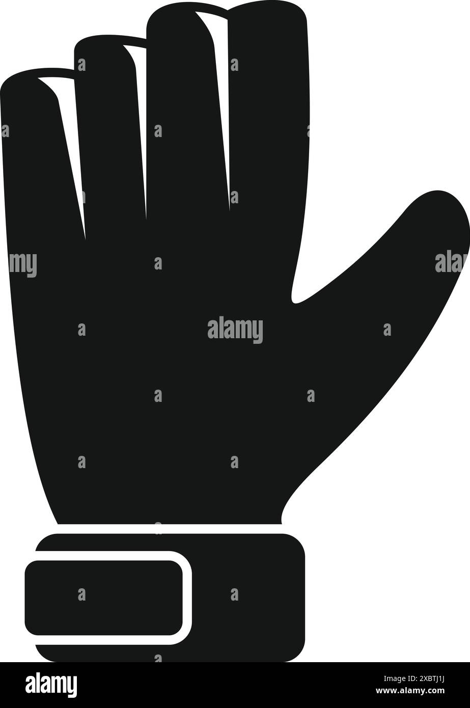 Black and white silhouette of a goalkeeper glove raising hand Stock ...