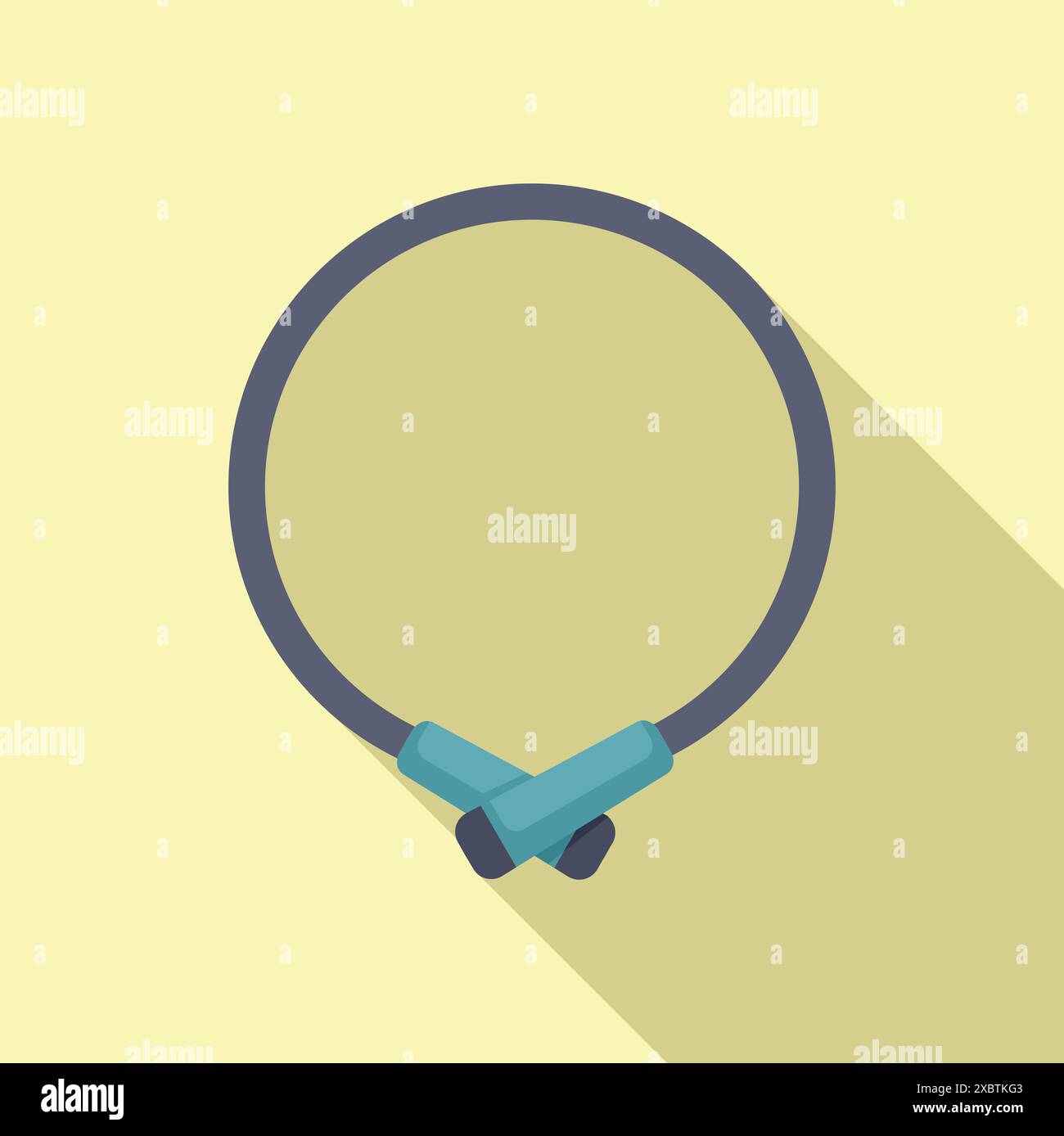 Simple illustration of a jump rope lying on a yellow background with a ...