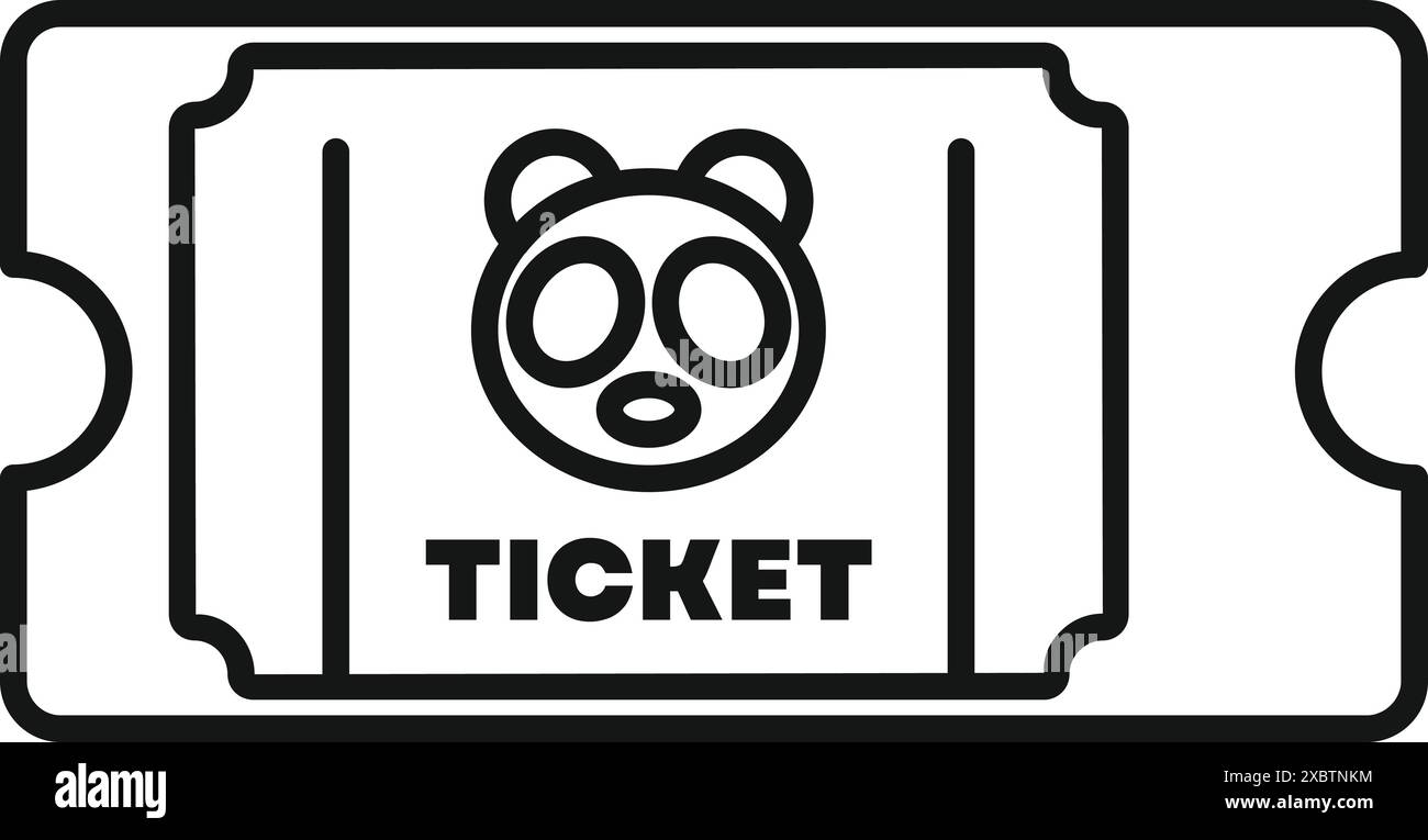 Simple line icon of a ticket representing access to a zoo or a wildlife