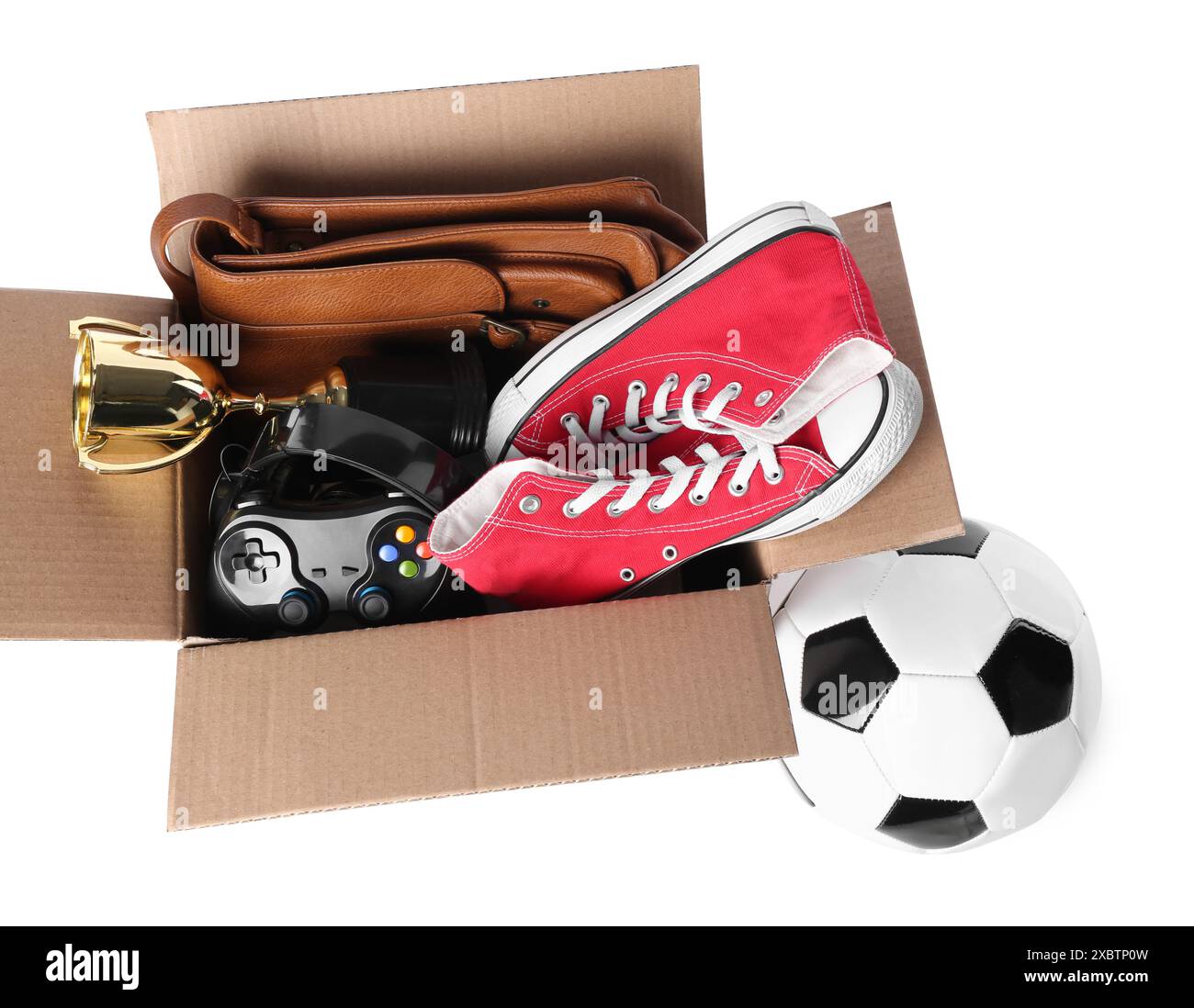 Over Stuff Box Cardboard box trophy isolated hi-res stock photography and images - Alamy