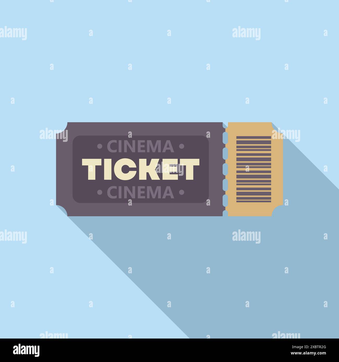Cinema ticket admitting one person with a barcode showing Stock Vector ...