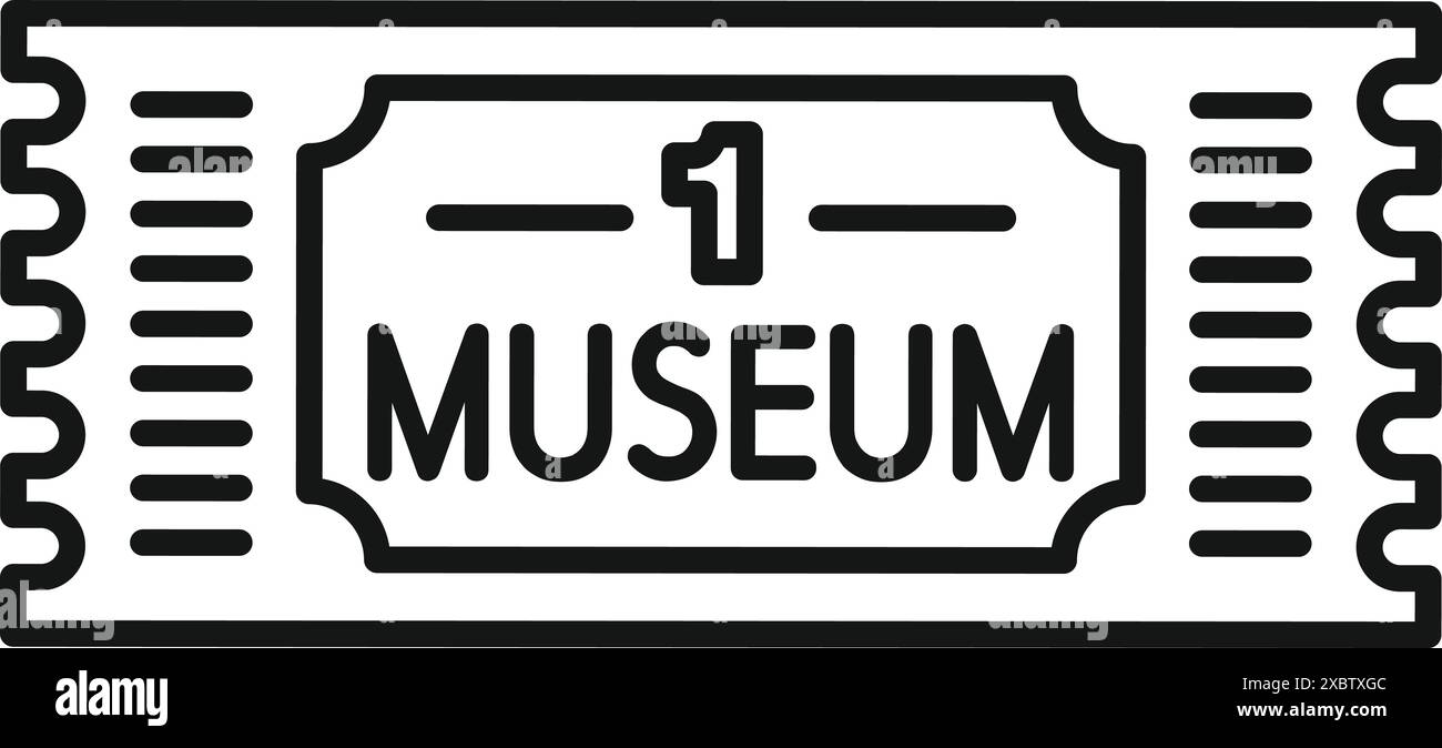 Museum ticket entry admit one icon showing visit to cultural exhibition ...