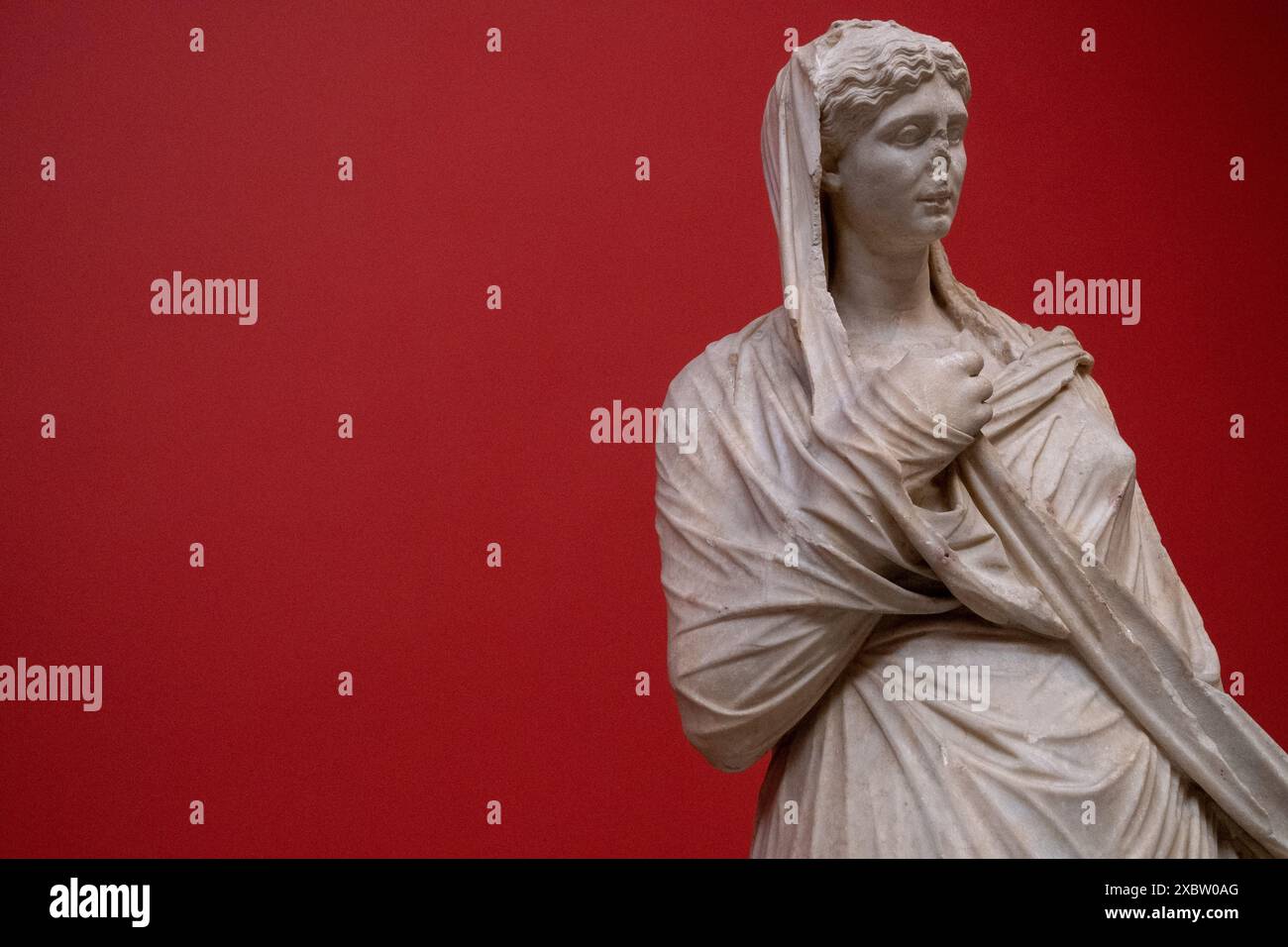 An ancient statue in white marble at the National Archaeological Museum ...
