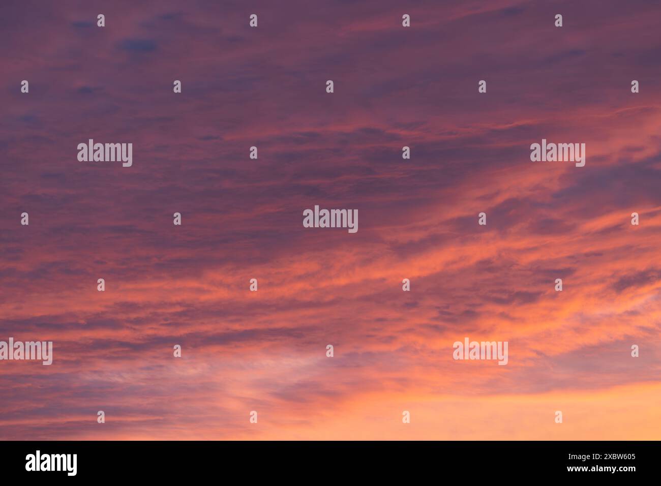 Low angle view to evening sky with dramatic clouds Stock Photo
