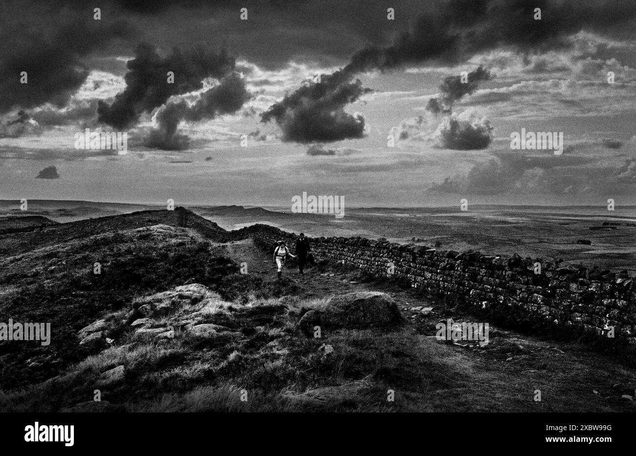 Hadrian's Wall Northumberland England Hadrian's Wall (Latin: Vallum Hadriani, also known as the Roman Wall, Picts' Wall, or Vallum Aelium in Latin) is a former defensive fortification of the Roman province of Britannia, begun in AD 122 in the reign of the Emperor Hadrian. Stock Photo