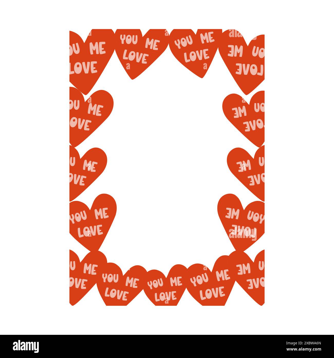 Valentines day card with heart shapes on white background Stock Vector ...
