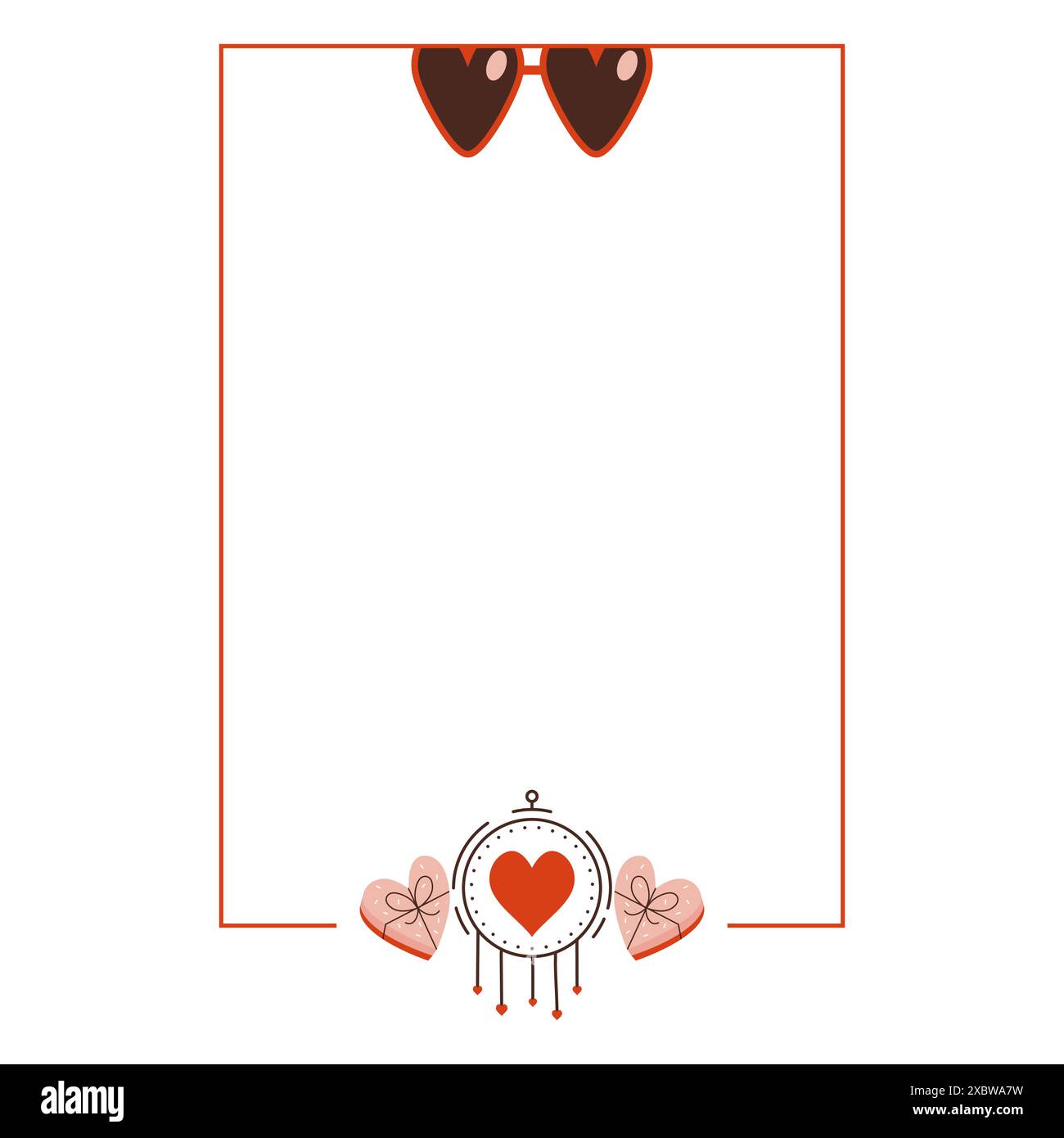 Valentines day card with heart shapes on white background Stock Vector ...
