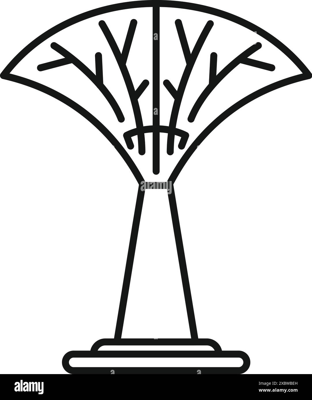 Singapore supertree icon standing tall line art illustration Stock