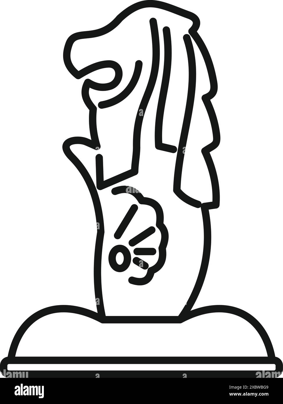 Simple line drawing of the famous merlion statue, a mythical creature