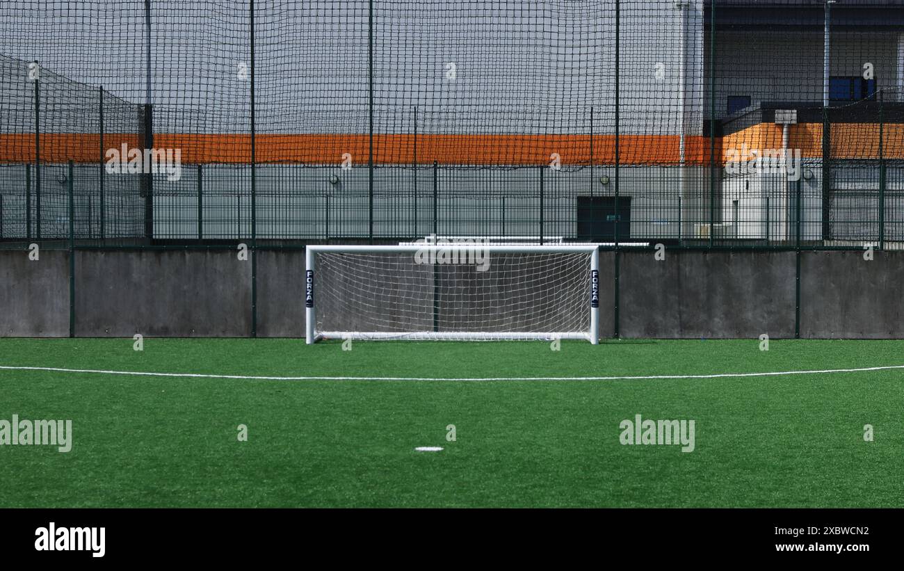 Gosport, Hampshire, England. 1 June 2024 Football goal on artificial
