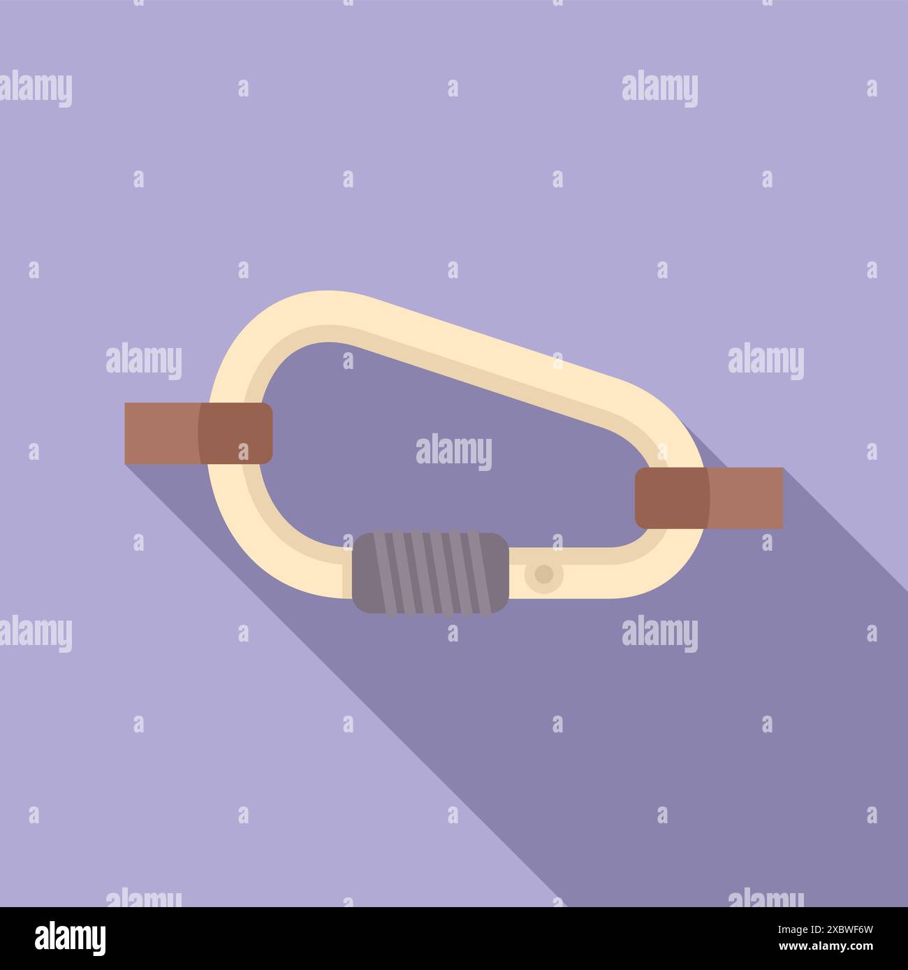 Carabiner is locking with screw gate for safety rope when you climbing ...