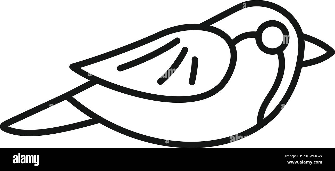 Simple line drawing of a bird spreading its wings in flight Stock ...