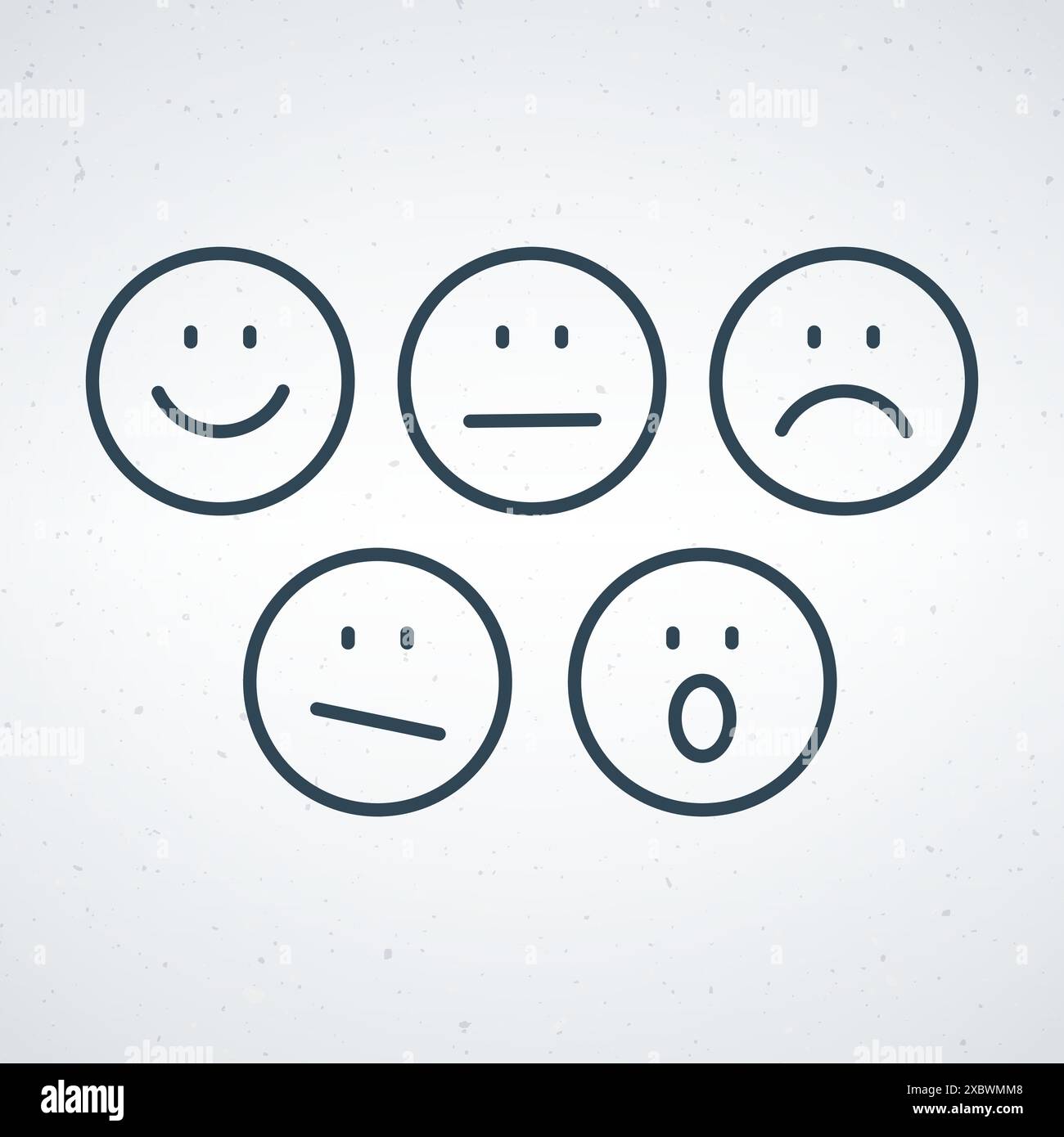 Set of outline smiley icons. Emoji in line trendy style. Emoticons line art. Stock Vector