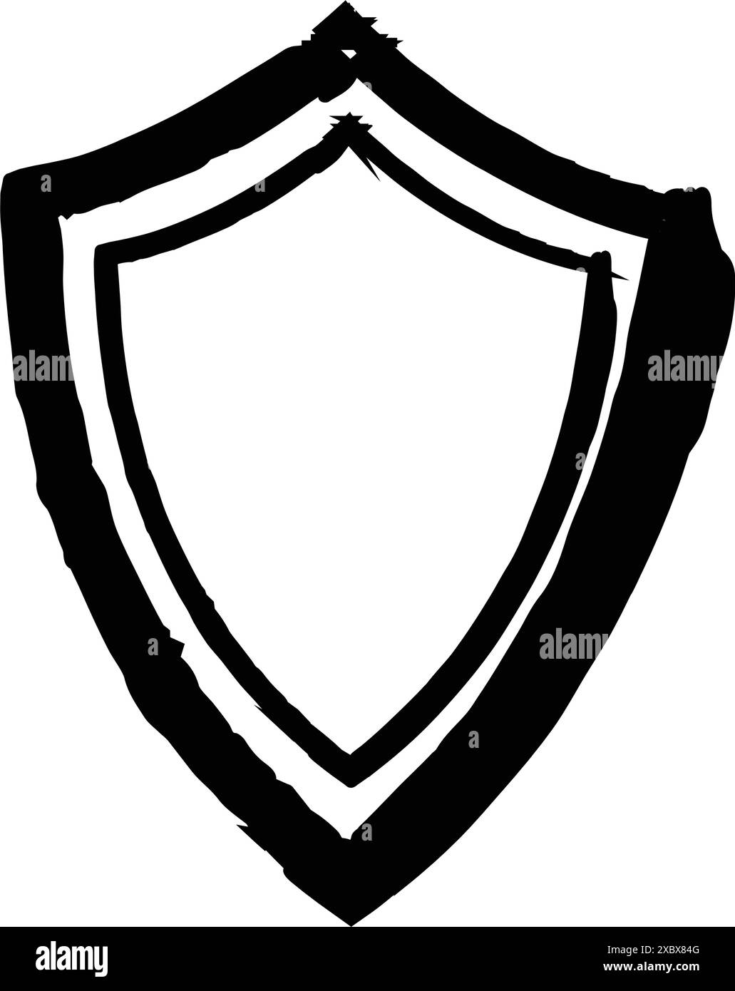 Frame shield texture element, outline border grunge shape icon ...