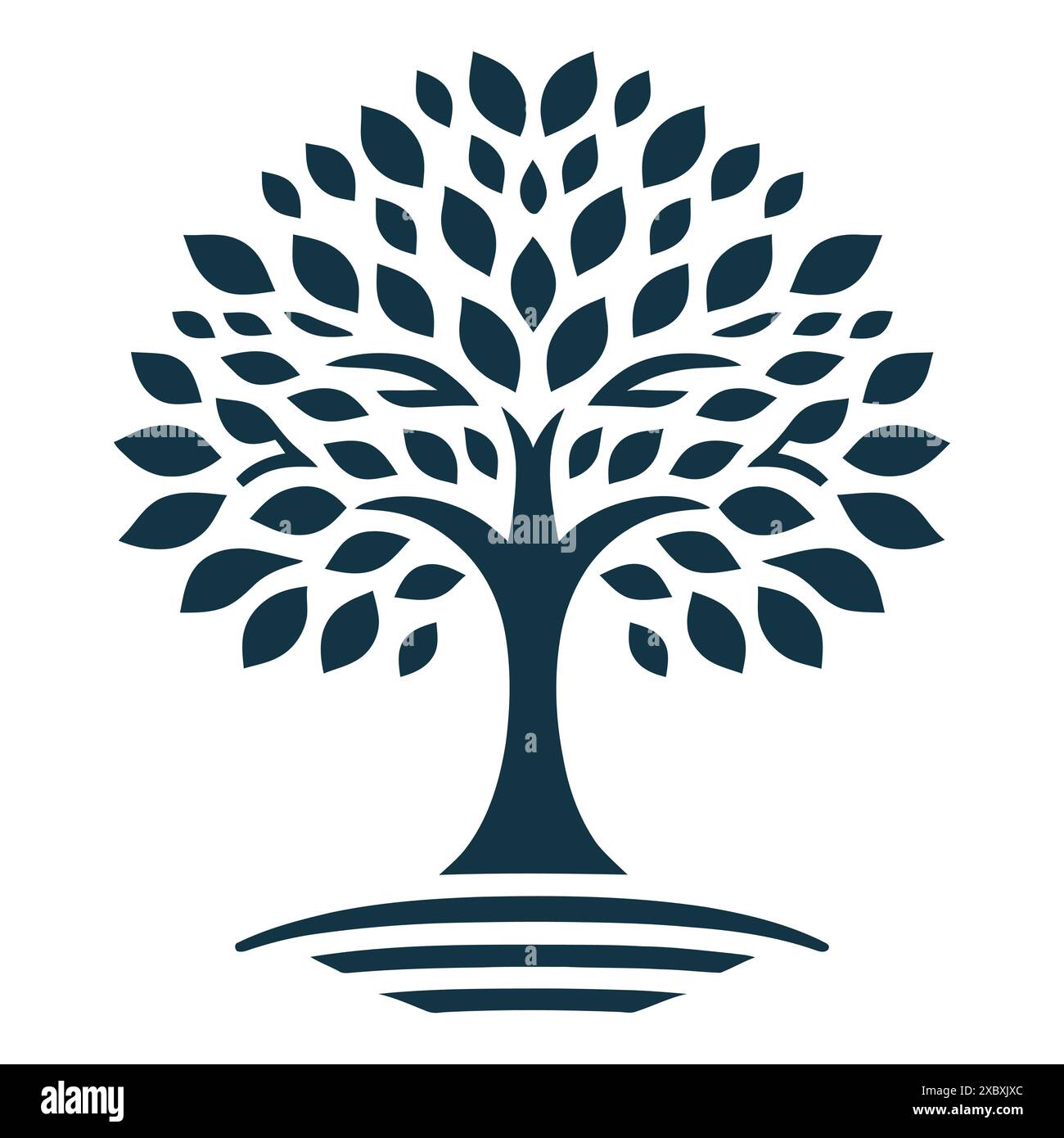 Circle tree logo icon template design. Tree of life. Round garden plant ...