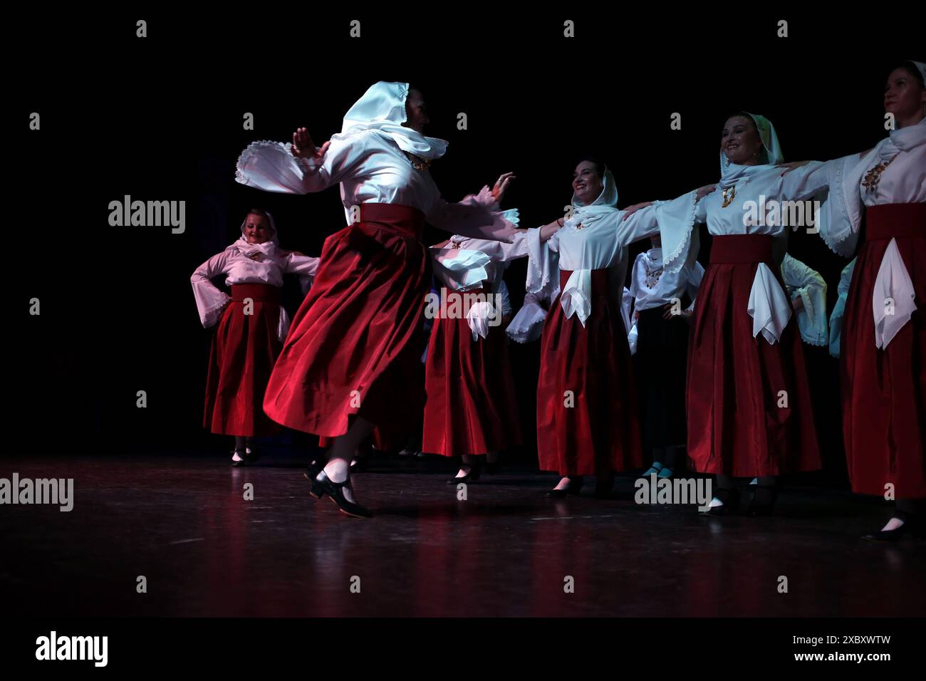 Odessa, Ukraine. 07th June, 2024. Greek Dance Ensemble (leader Grigorios Hnarakis) performs at the Jewish cultural center 'BEIT GRAND' Odessa is a multinational city with different religions, cultures, dance styles intertwined, oriental, ethnic and modern motifs all fused together by art and culture from people of different nationalities. (Photo by Viacheslav Onyshchenko/SOPA Images/Sipa USA) Credit: Sipa USA/Alamy Live News Stock Photo