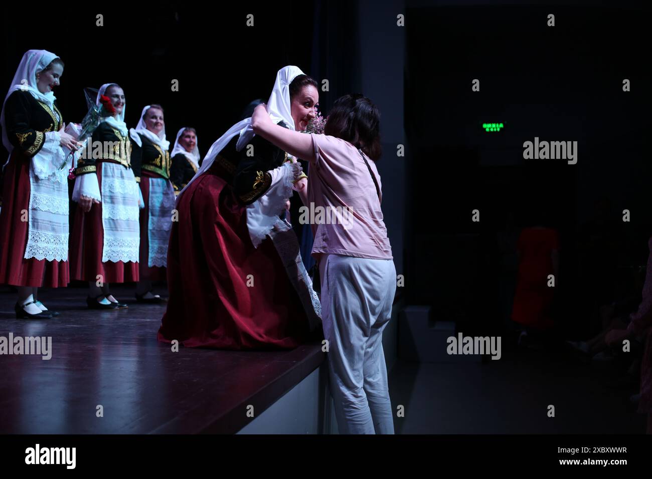 Odessa, Ukraine. 07th June, 2024. A spectator gives flowers after a
