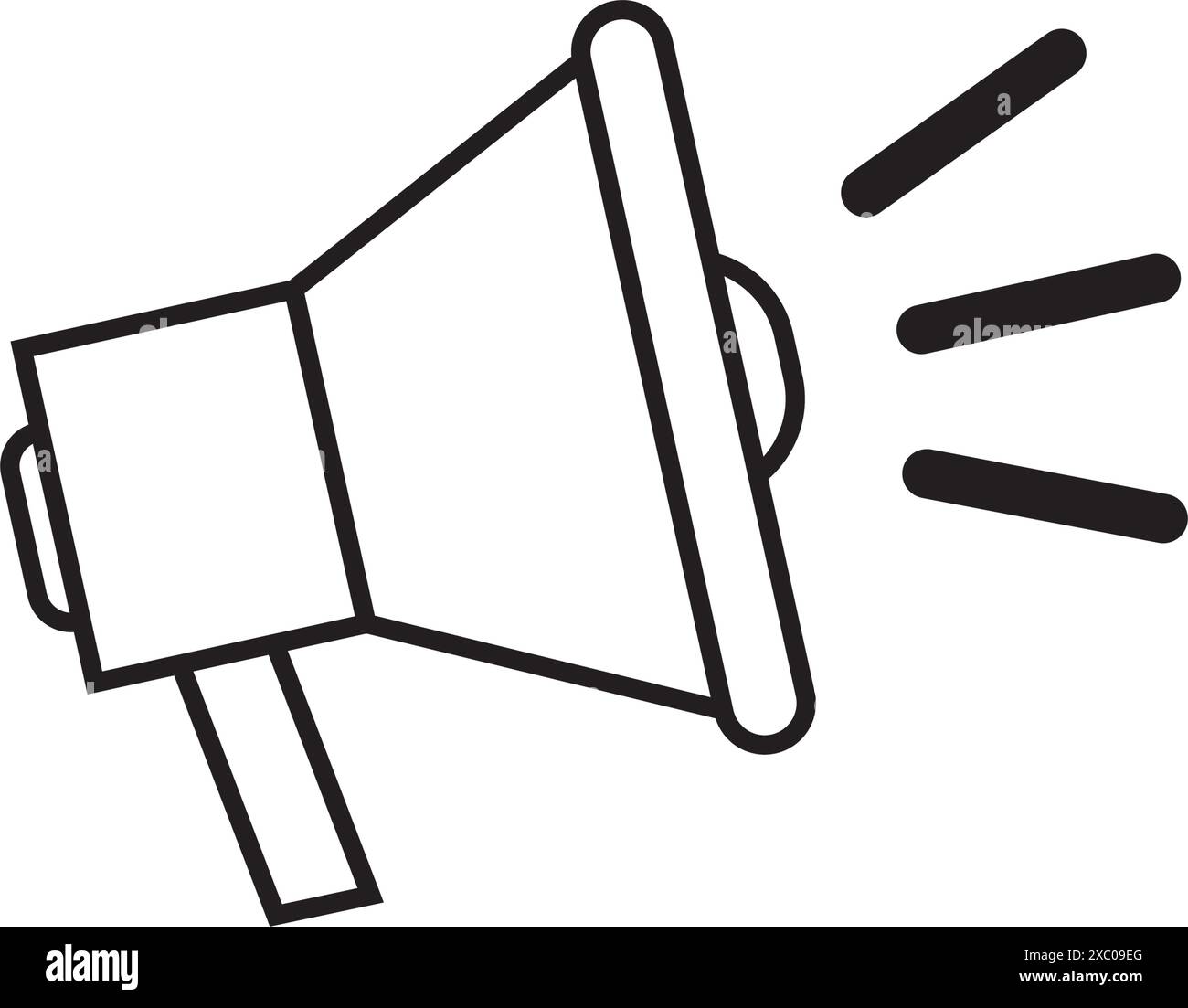 Loudspeaker line icon, megaphone and website button, horn vector graphics, a linear pattern on a white background Stock Vector