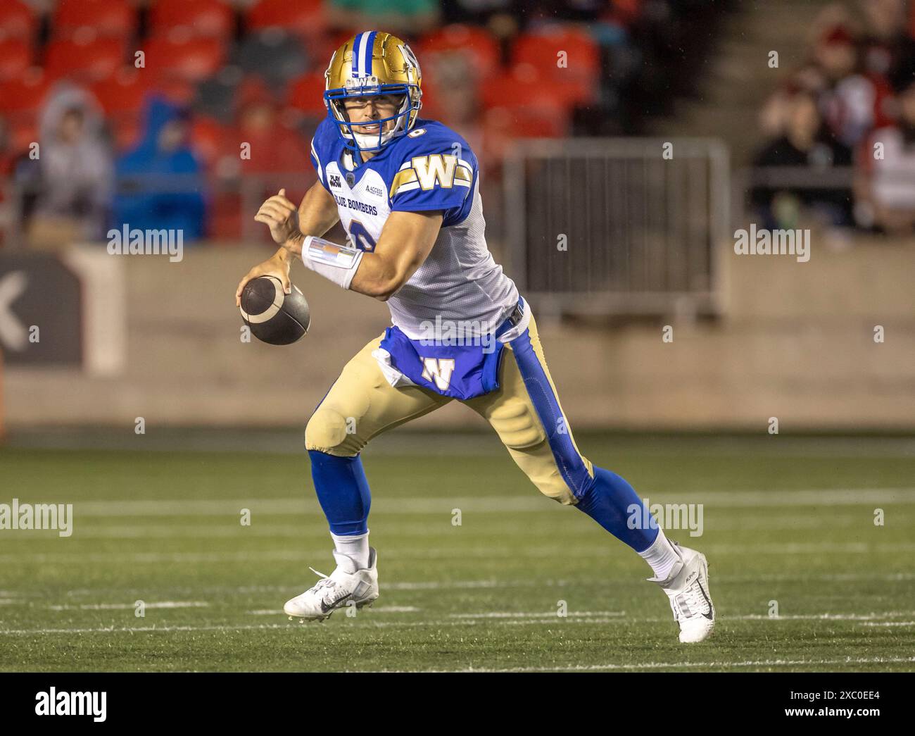 Ottawa, Canada. 13 Jun 2024. Zach Collaros (8) of the Winnipeg Blue ...