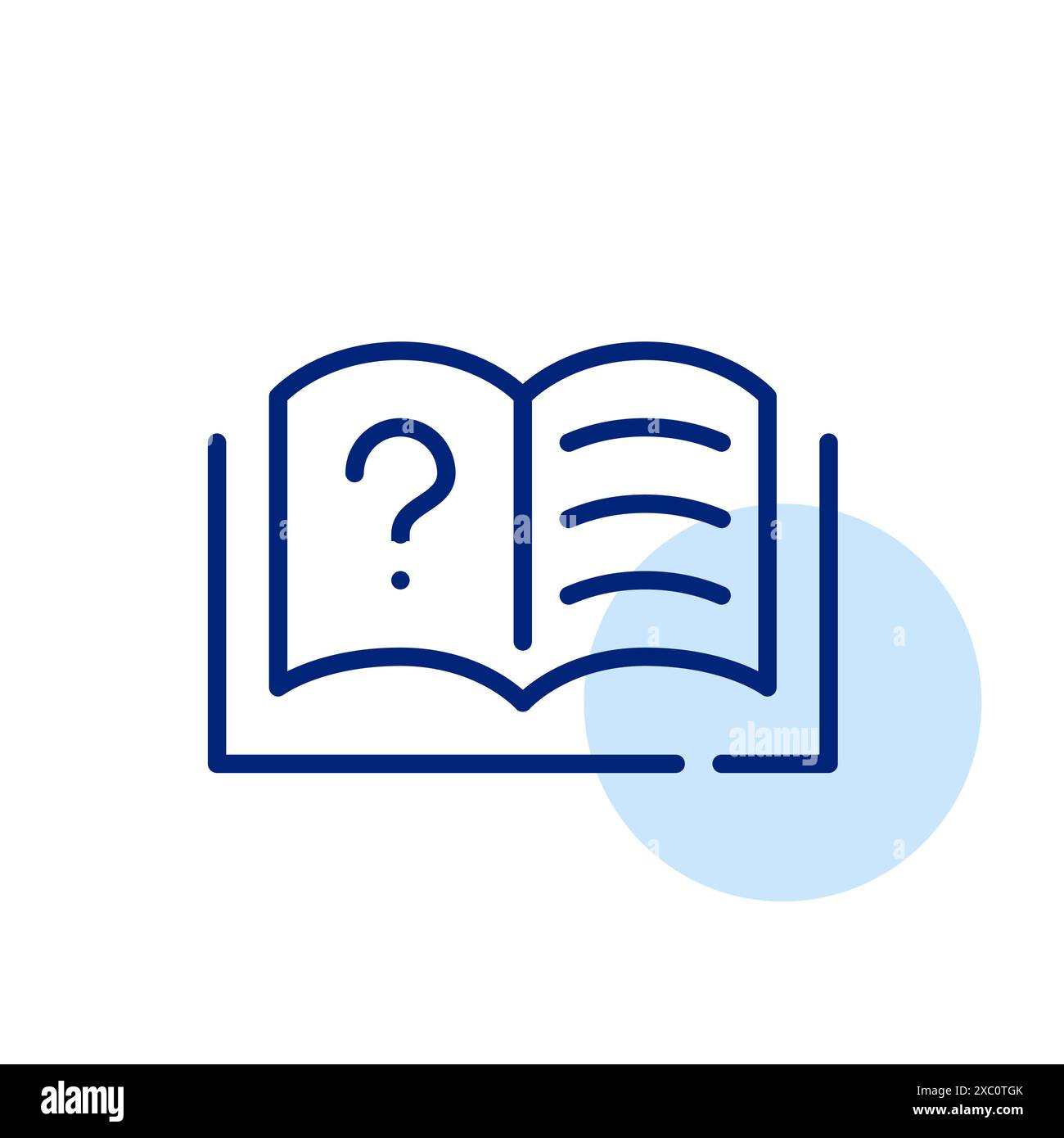Book with question mark and test. Studying and creativity. Pixel ...