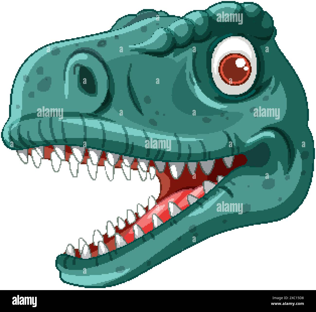 Green dinosaur head with sharp teeth Stock Vector Image & Art - Alamy