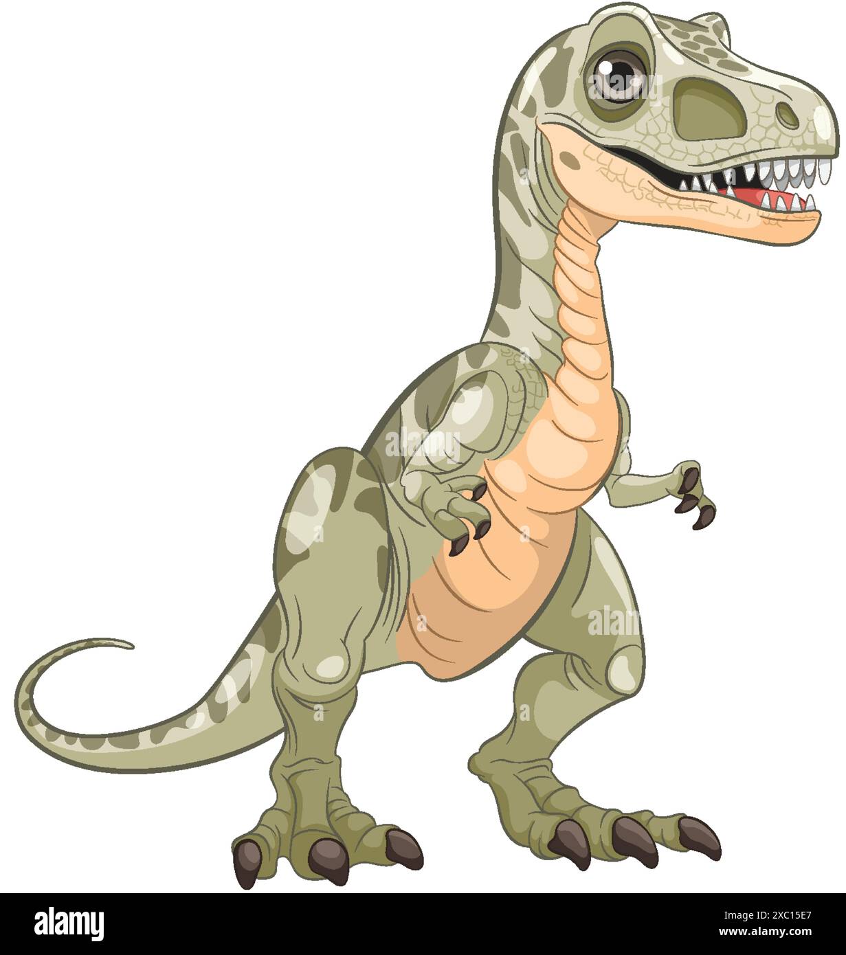 Adorable dinosaur with big eyes and sharp teeth Stock Vector Image ...