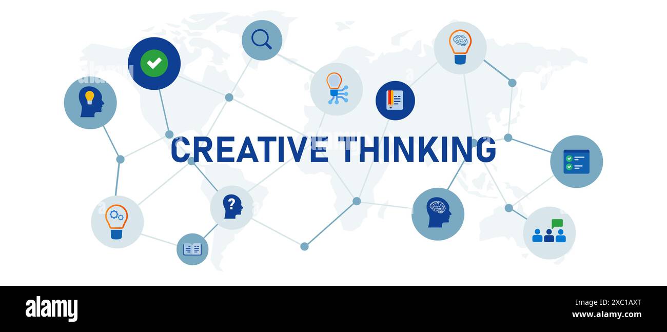 creative thinking solution inspiration idea knowledge creativity invention information Stock Vector