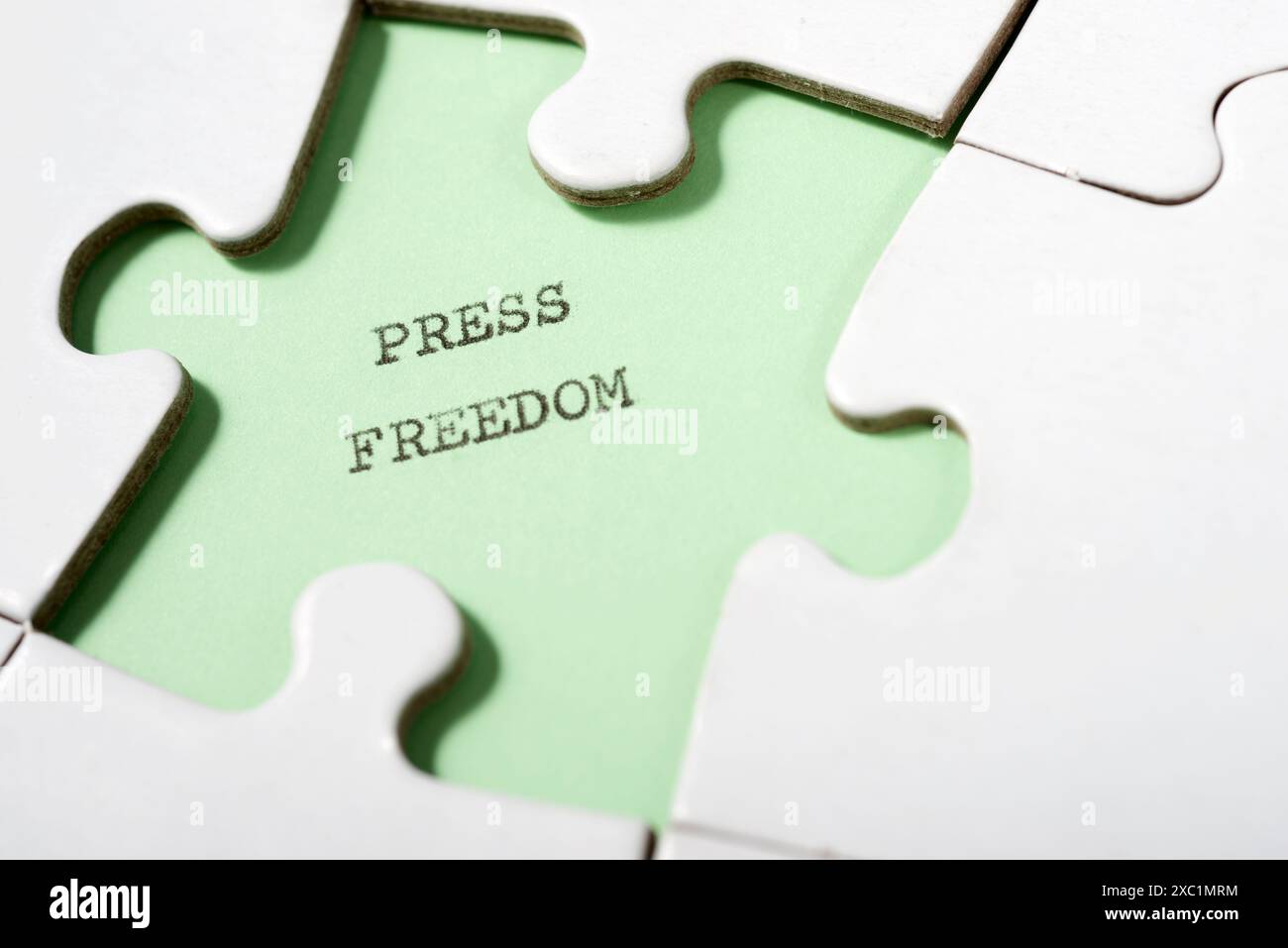 Press freedom text written with a typewriter. Stock Photo