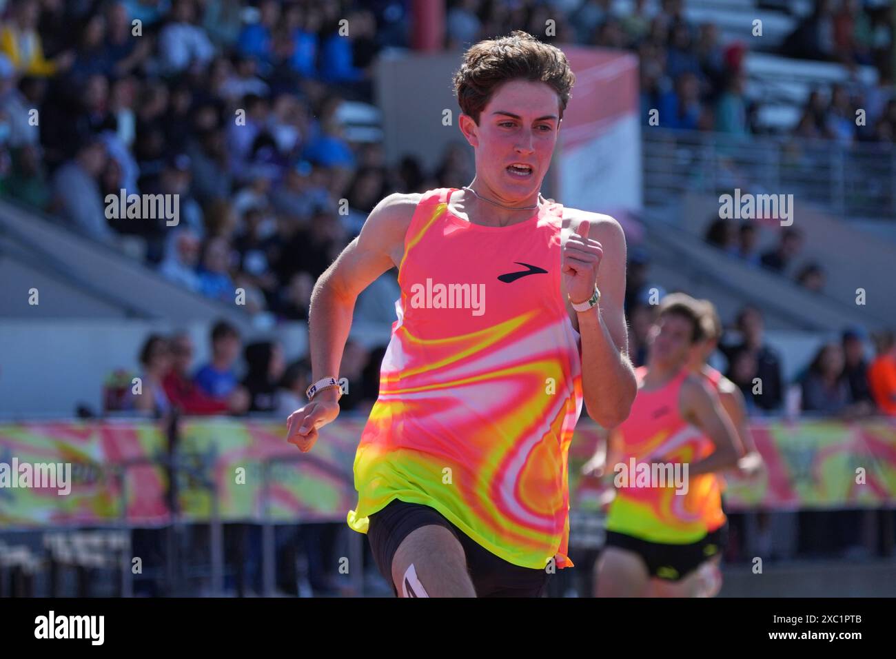 Drew Griffith wins the two miles in 8:31.46 during the Brooks PR ...