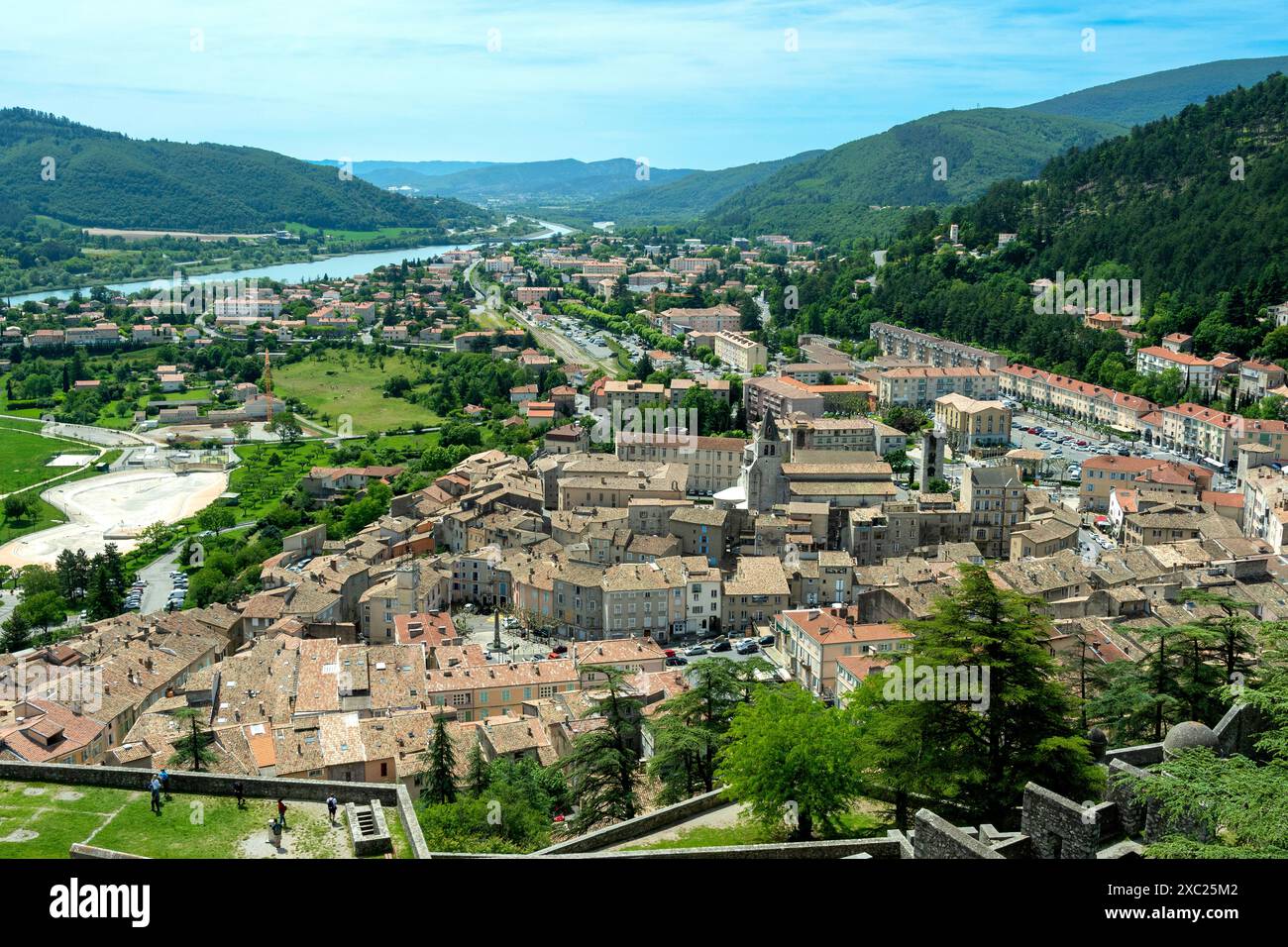 Sisteron.  View of the city from the Citadel . Alpes-de-Haute-Provence. Provence-Alpes-Côte d'Azur. France Stock Photo