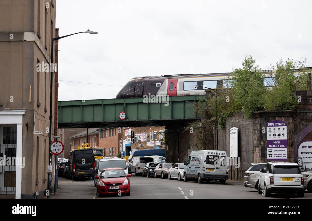 CrossCountry Voyager diesel train crossing Althorpe Street bridge ...