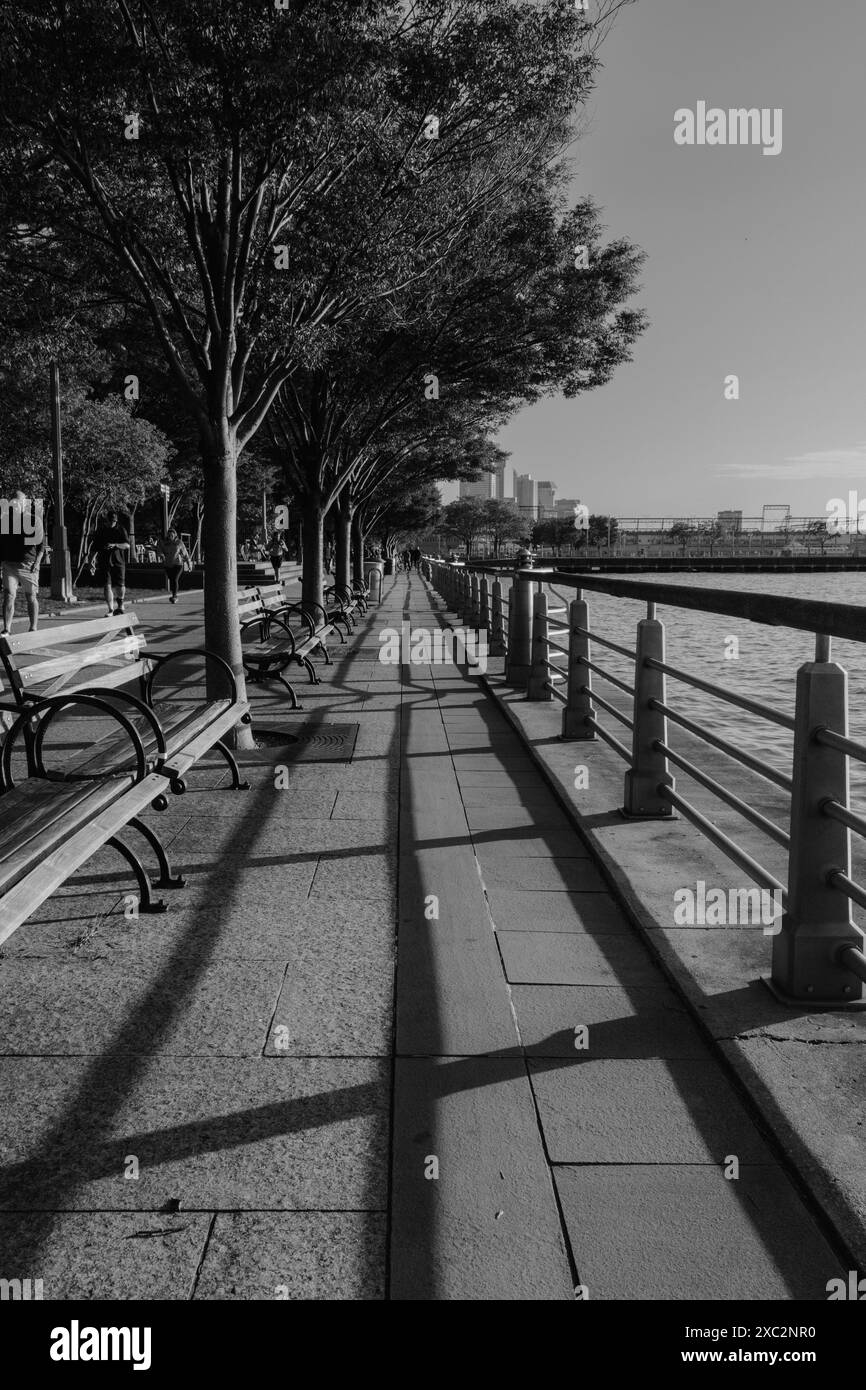 Riverside benches Black and White Stock Photos & Images - Alamy