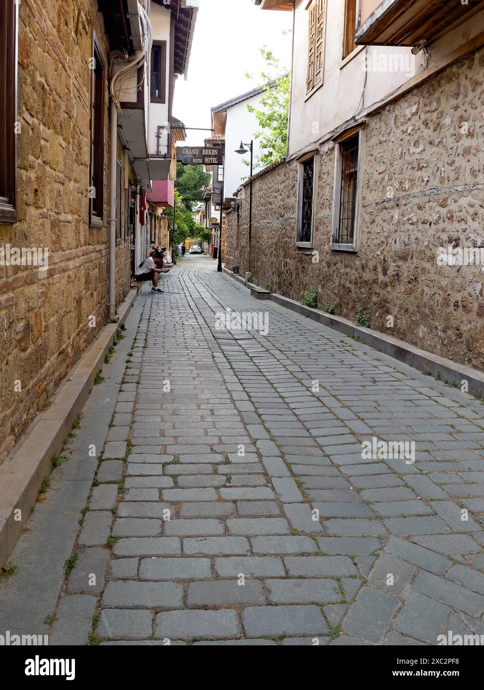 Antalya, Turkey -22 April, 2024. View on the Street located in Antalya old town in Kaleici district, Turkey, Stock Photo
