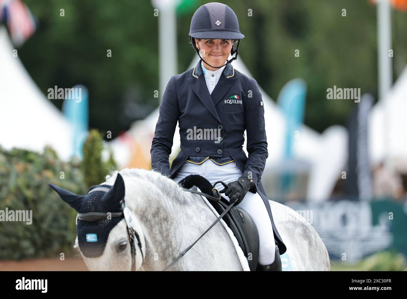 Luhmuhlen, Germany, June 14, 2024  Louise Romeike of Sweden with Caspian 15 during the CCI4* dressage at the Longines Luhmuhlen Horse Trials on June 14, 2024, Luhmuhlen, Germany (Photo by Maxime David - MXIMD Pictures) Stock Photo