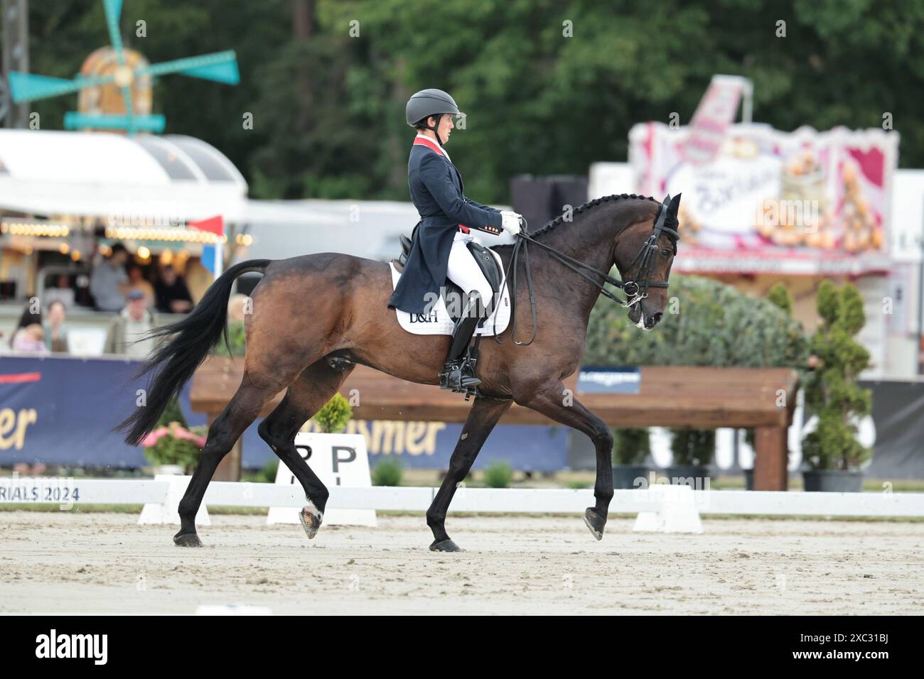 Luhmuhlen, Germany, June 14, 2024 Tom McEwen of Great Britain with Jl
