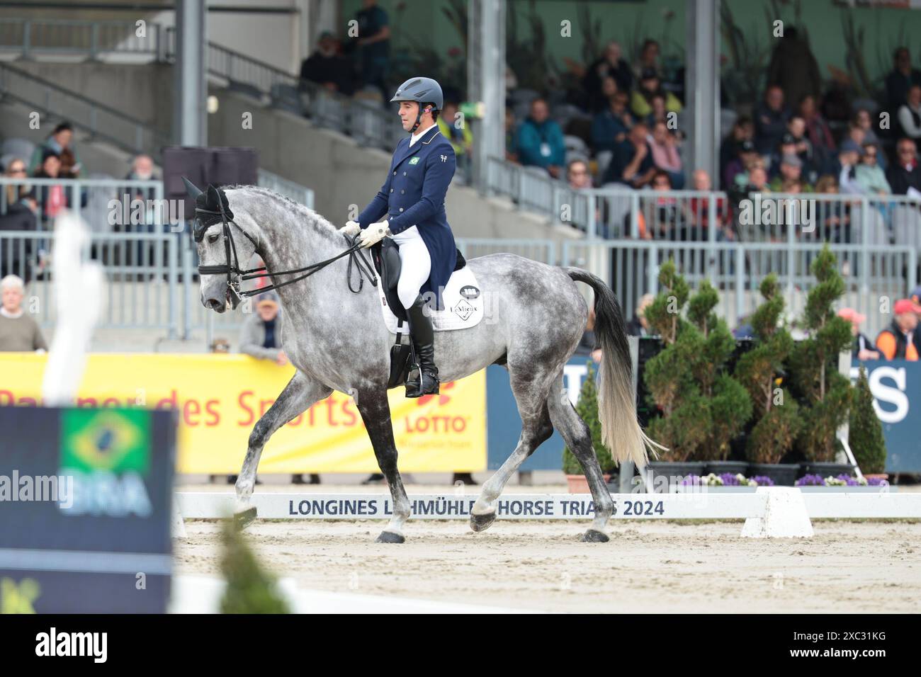 Luhmuhlen, Germany, June 14, 2024 Marcio Carvalho of Brazil with