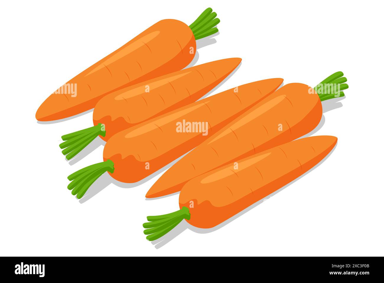 Isometric yellow Carrot vegetable, isolated on white background. It is