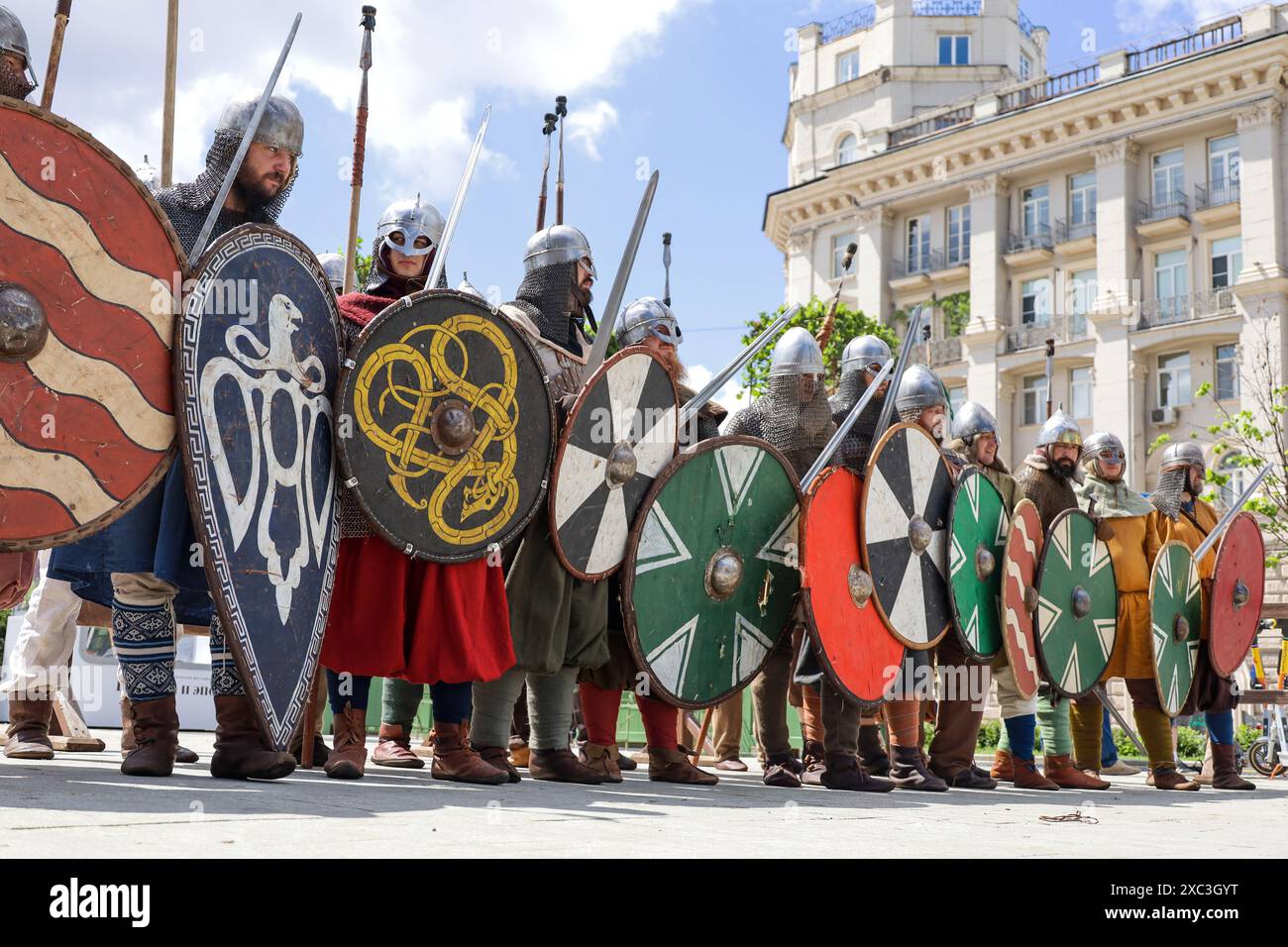 Warriors of Ancient Russia during historical festival Times and Epochs ...